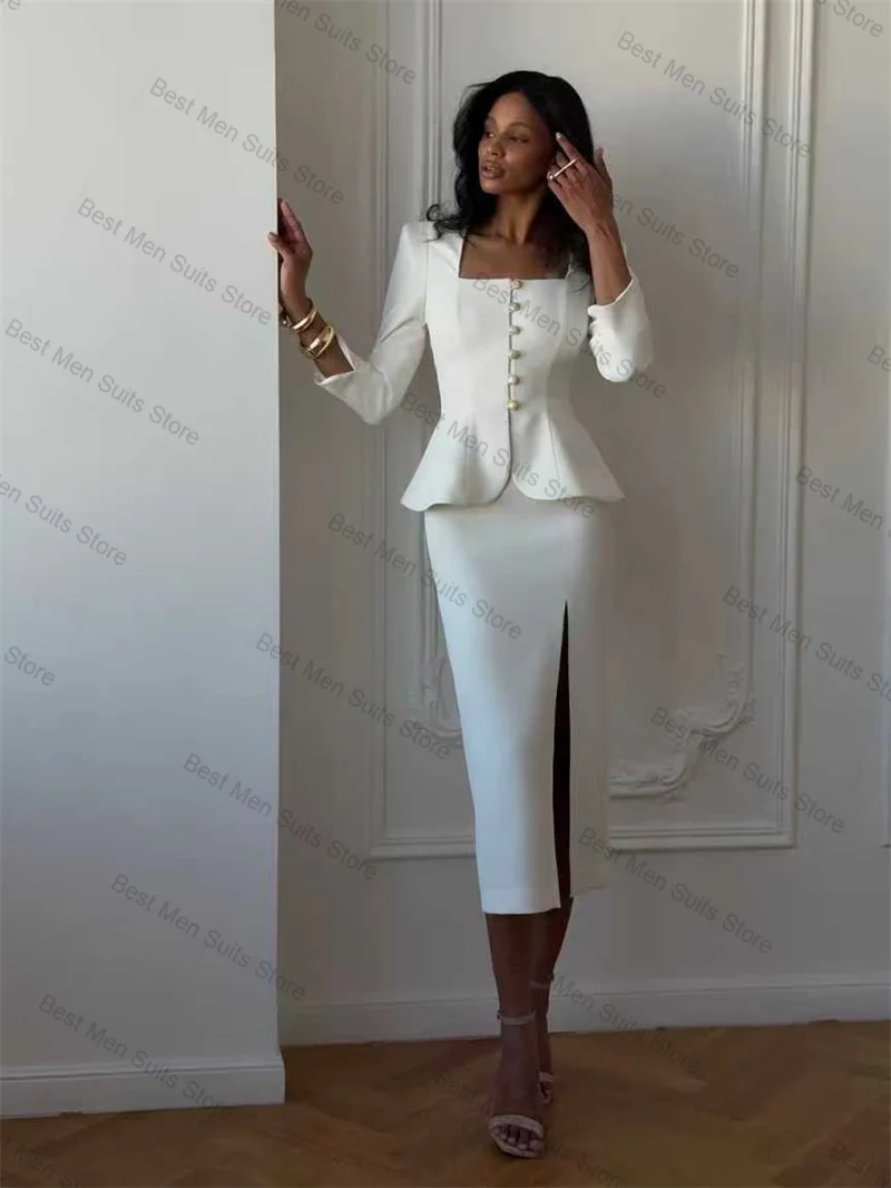 Белый женский костюм и юбка - Фотография_2