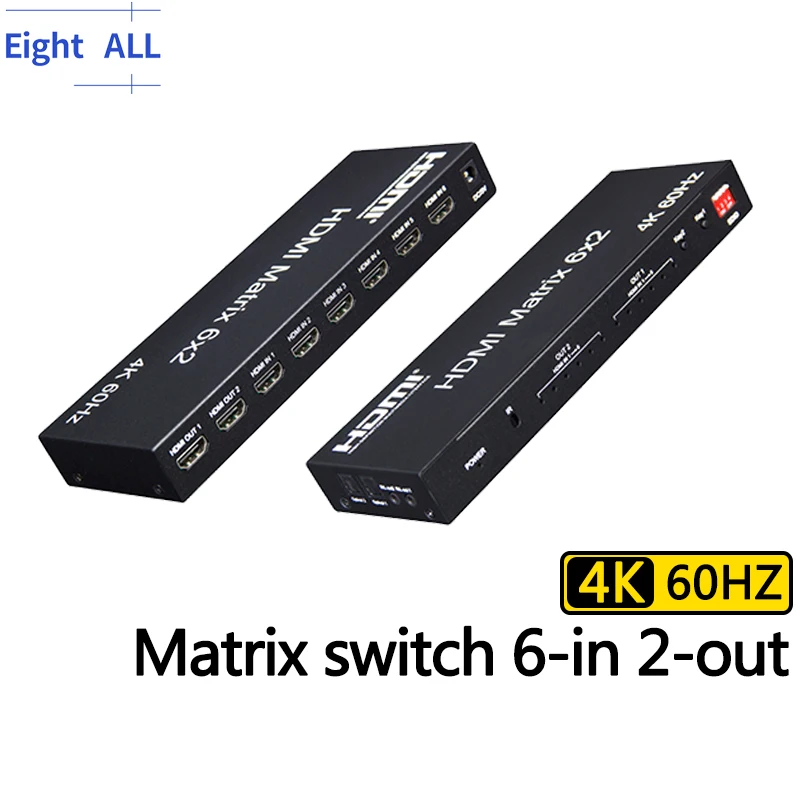Матричный коммутатор hdmi 6x2 4k 60 гц