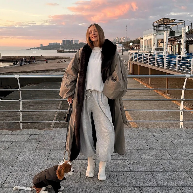 Длинное пальто оверсайз для женщин - Фотография_3