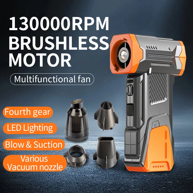 Турбовентилятор 130000 об/мин со светодиодной подсветкой для кемпинга