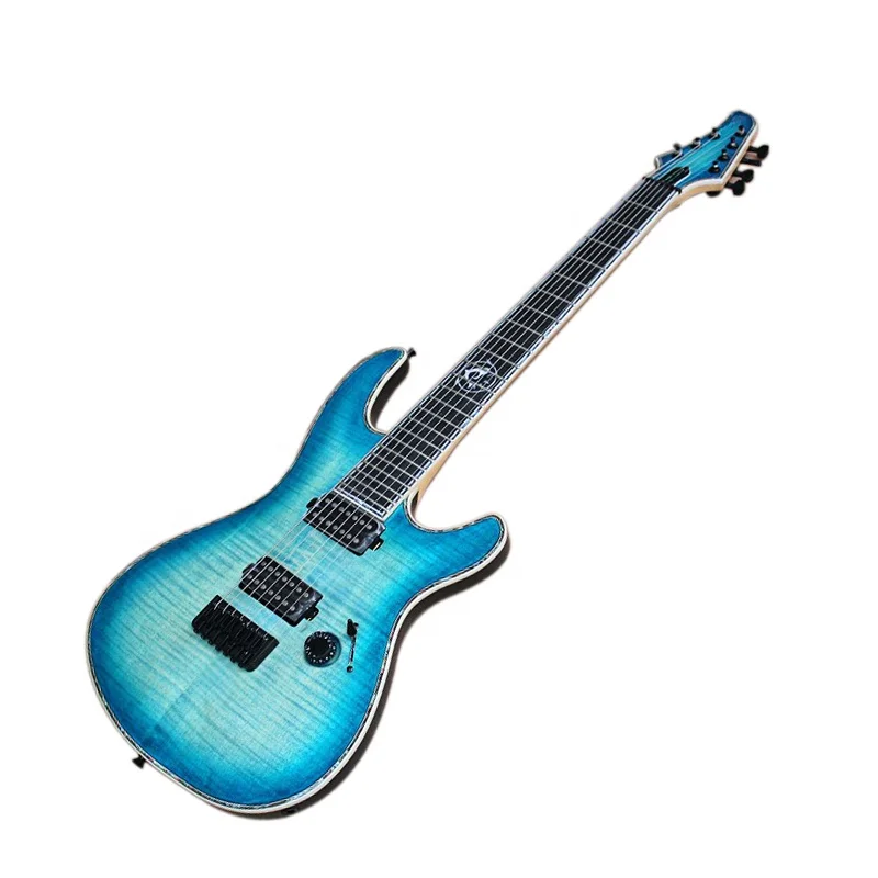 Электрогитара stlf7 strings blue body со шпоном из пламенного клена