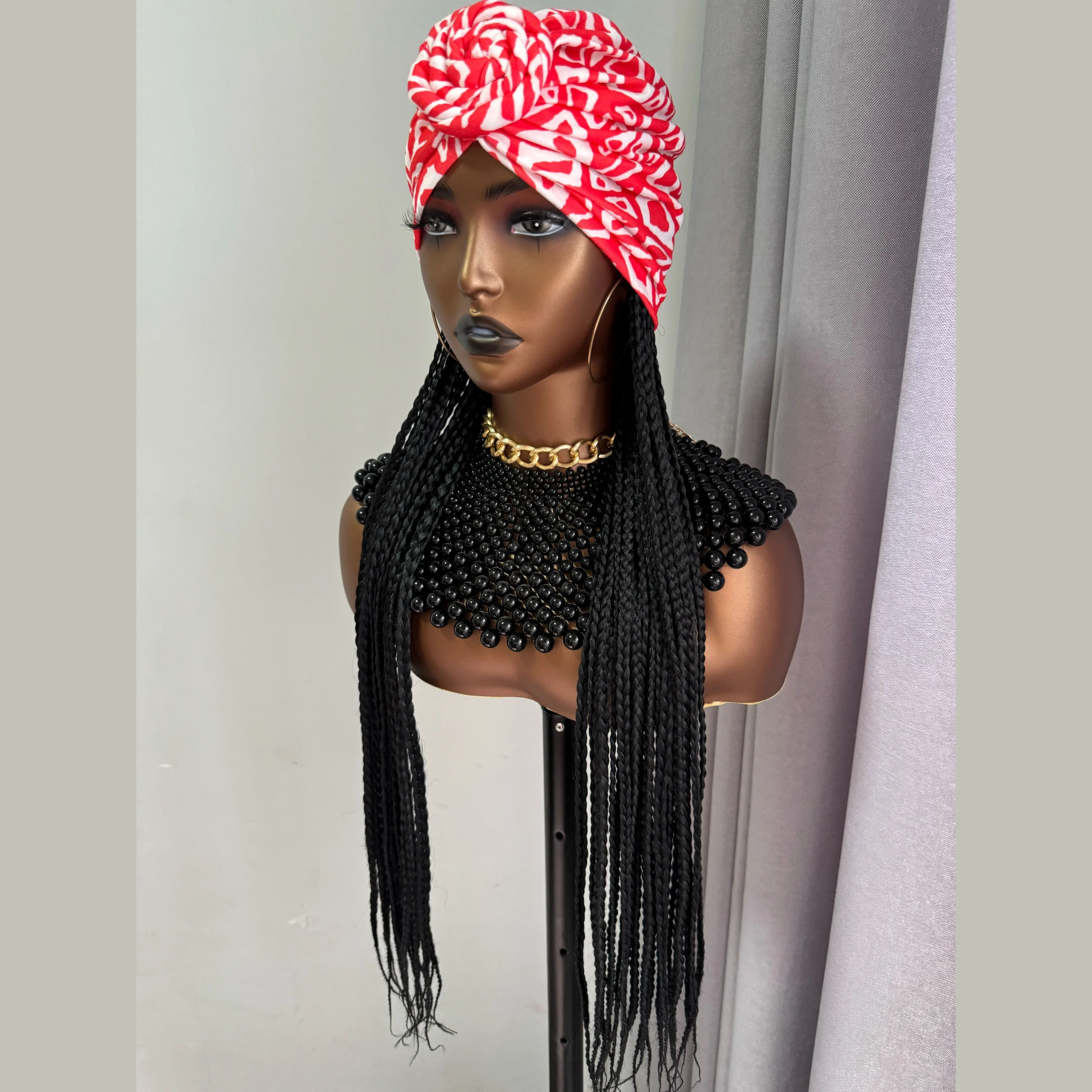 Wigera длинный черный плетеный - Фотография_4