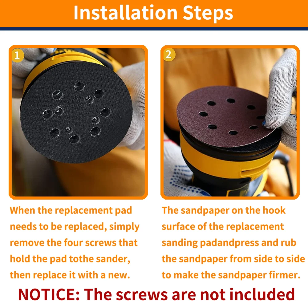 5-дюймовая шлифовальная подушечка с 8 отверстиями на липучке - Фотография_5