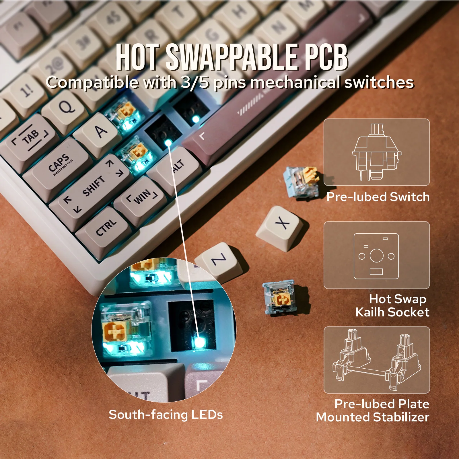 Epomaker rt100 97 клавиш 95% bluetooth 5 - Фотография_4