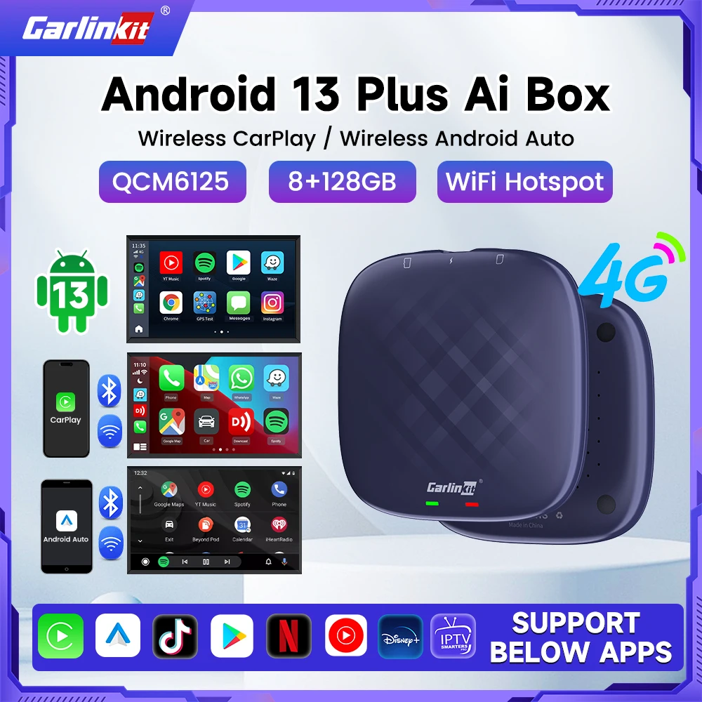 Carlinkit carplay ai box qualcomm 6125 8-ядерный процессор android 13