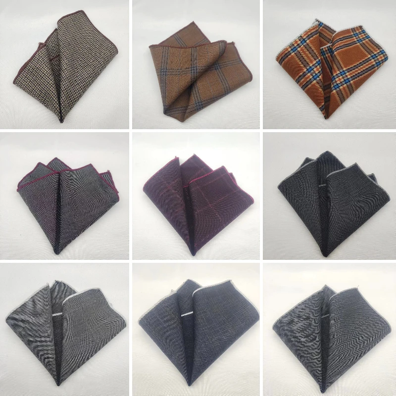 23 см роскошный серый шерстяной нагрудный платок для мужчин - Фотография_3