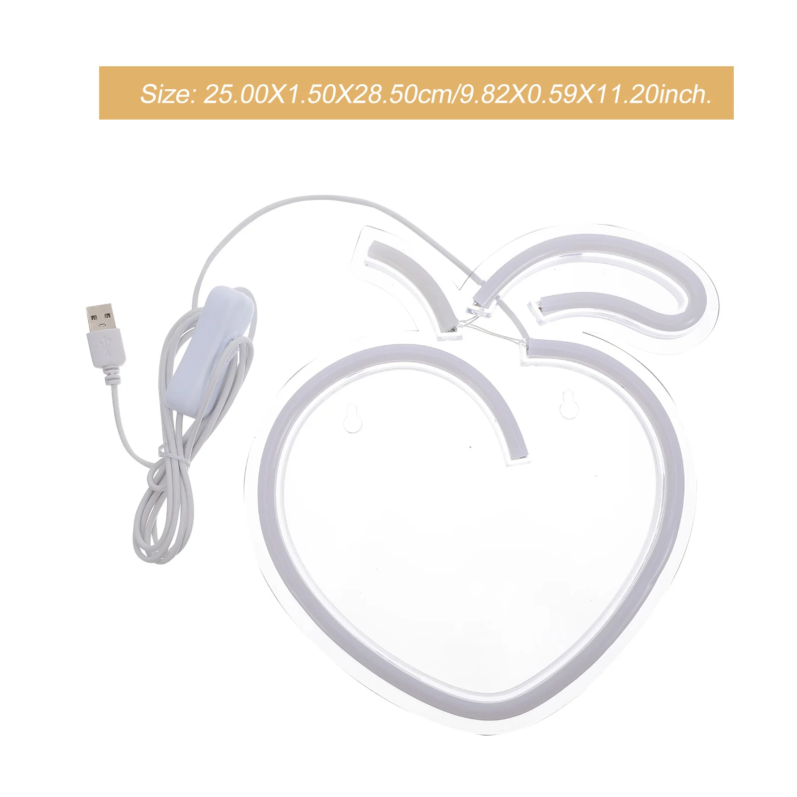 Светодиодная неоновая вывеска в форме персика с питанием от usb - Фотография_5