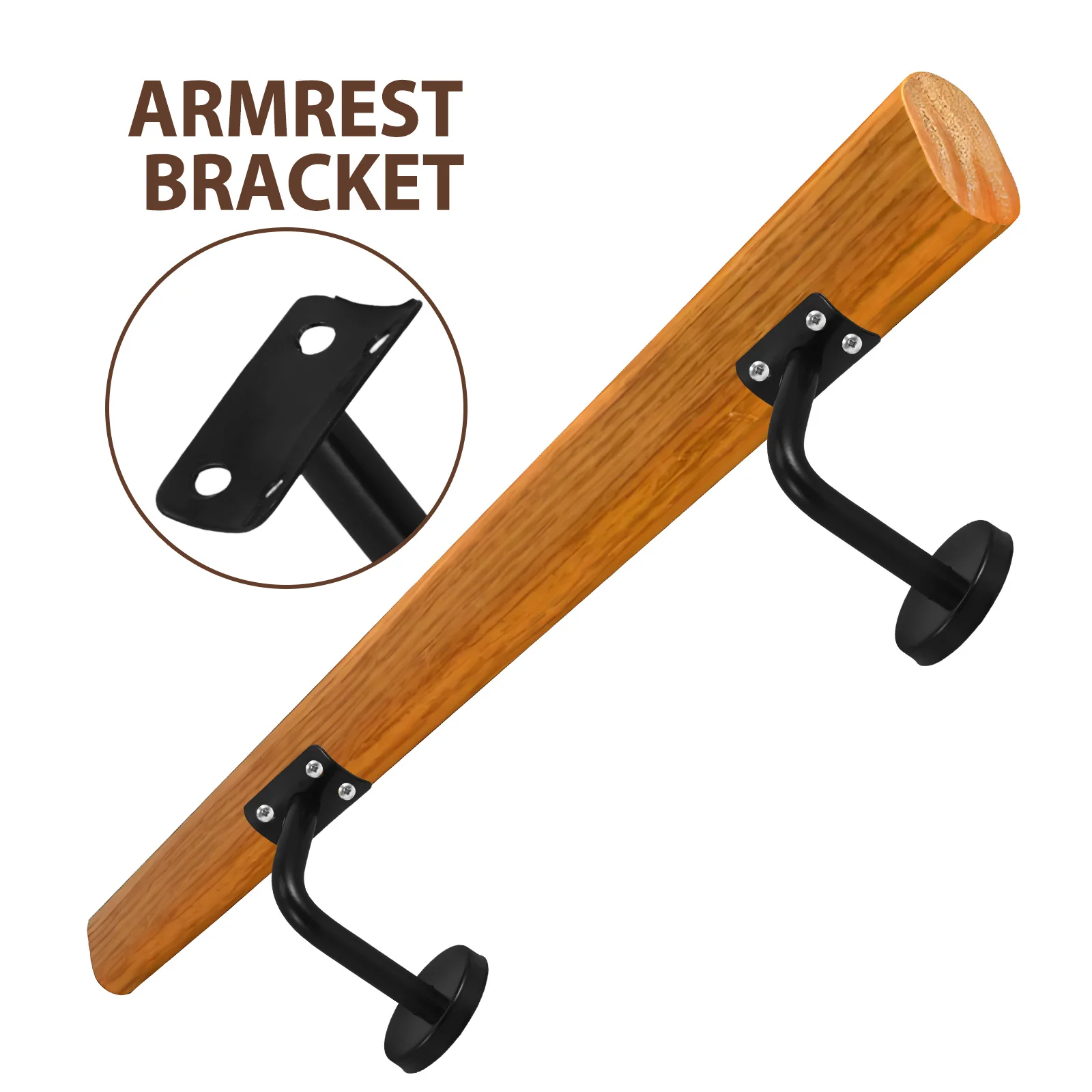 Черный окрашенный кронштейн для перил из нержавеющей стали - Фотография_6