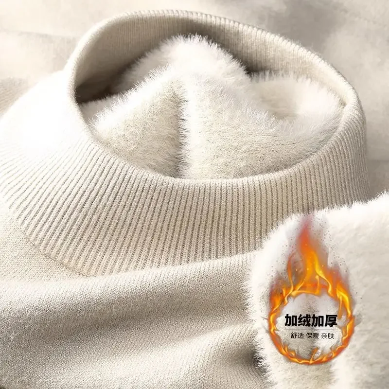 Мужской вязаный свитер с плюшевой подкладкой - Фотография_2