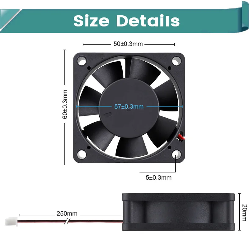2 предмета gdstime 6020 60x60x20 мм 12v 24v с двойным шарикоподшипником - Фотография_5