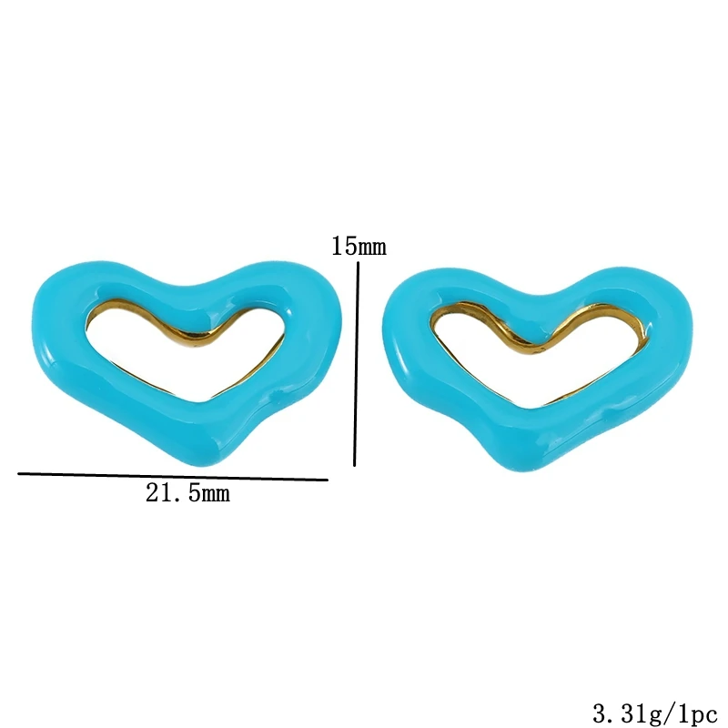 Разноцветные эмалированные подвески в форме сердца из нержавеющей стали - Фотография_3