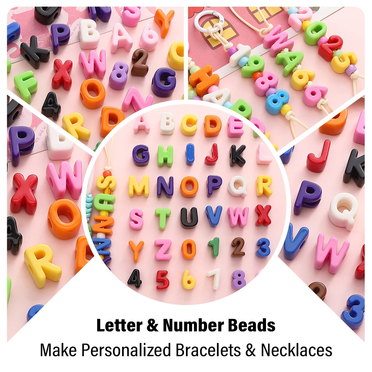 Акриловые бусины с буквами