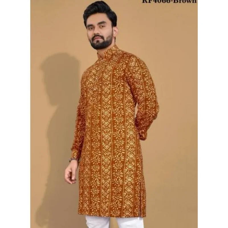 Мужской цифровой печатный kurta vardha - Фотография_3