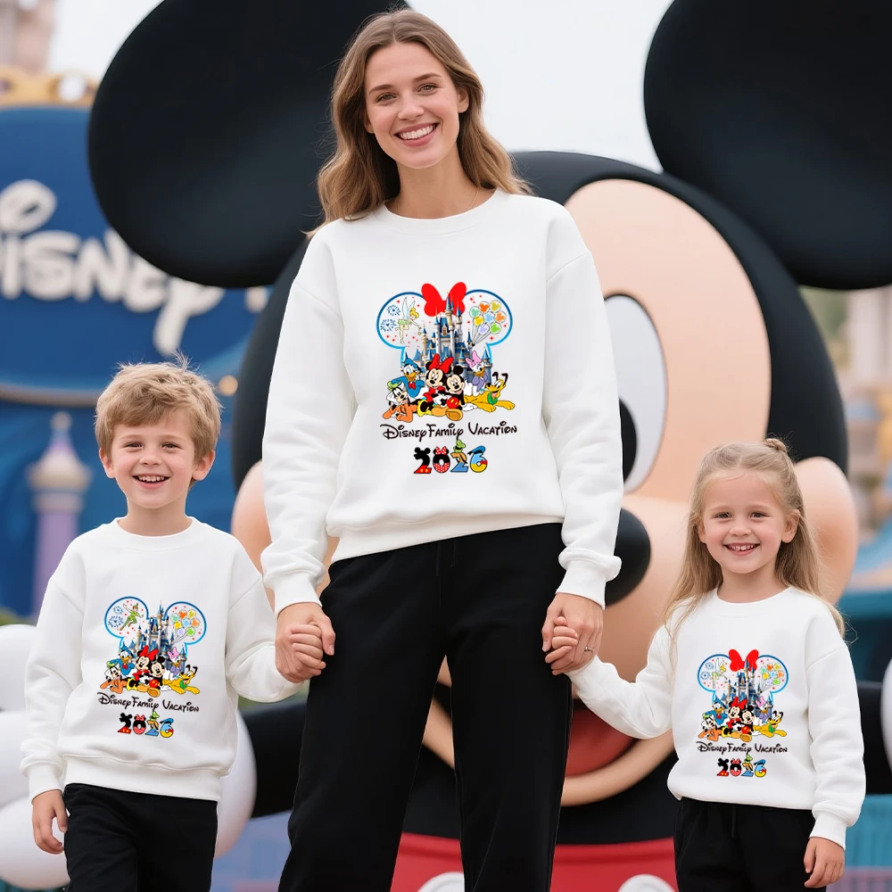 Хлопковая толстовка с принтом disney family trip 2026 - Фотография_6