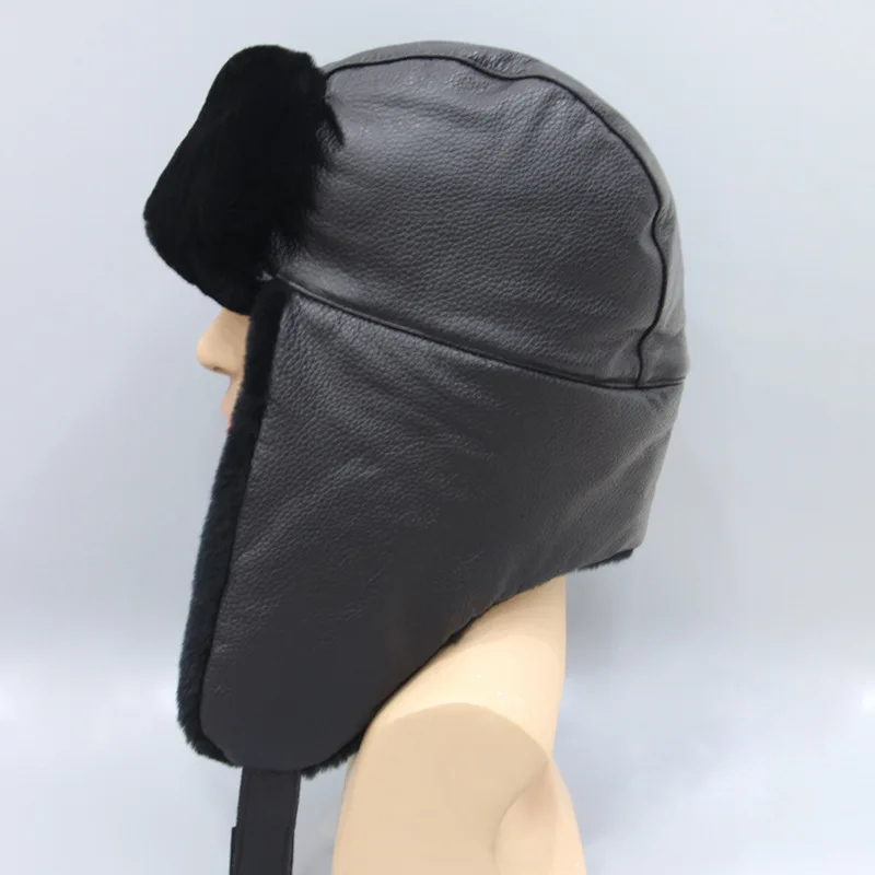 Зимняя шапка-бомбер из овчины - Фотография_3