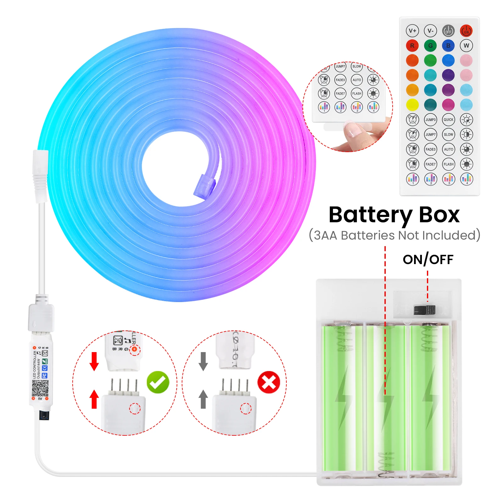 5v rgb неоновая лента 1m 2m 3m - Фотография_2