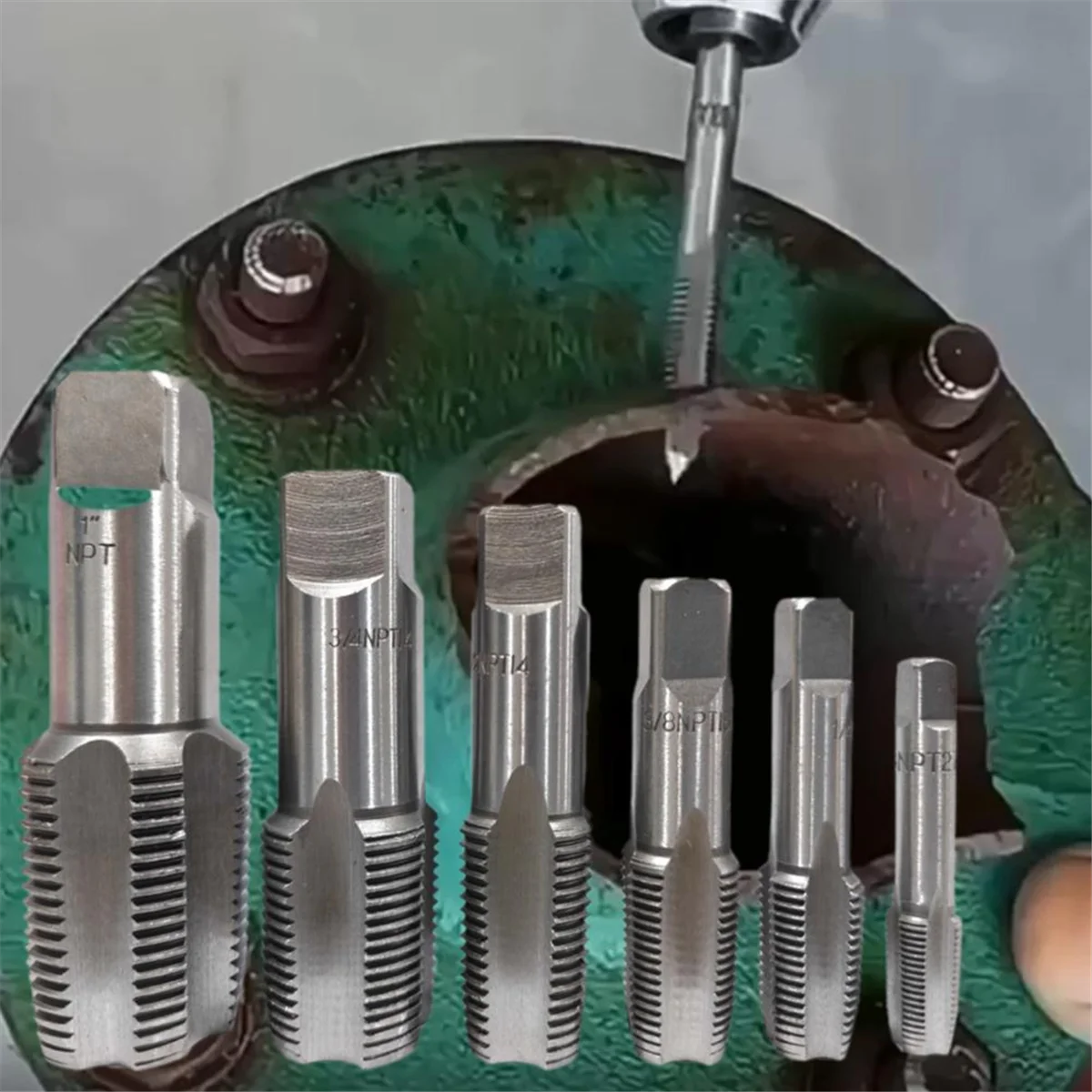 Aa25 6-комп. набор метчиков для труб npt - Фотография_5