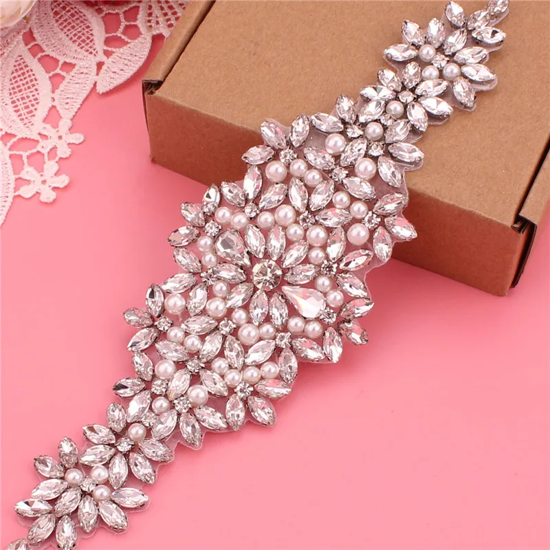 Хрустальный свадебный пояс с лентами - Фотография_5