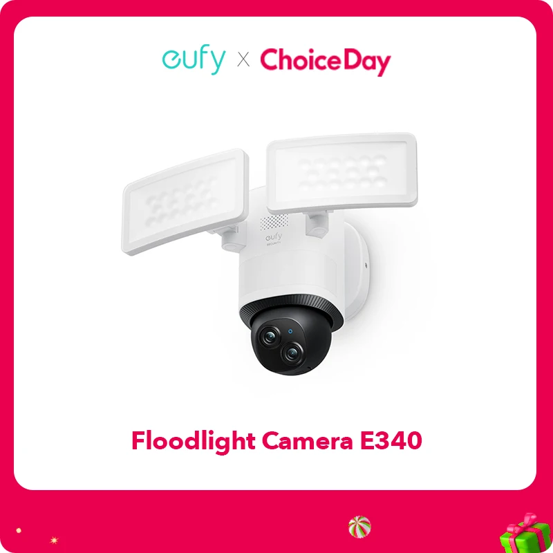 Прожектор безопасности eufy e340 проводной с поворотом на 360 °