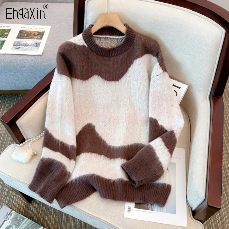 Зимний женский теплый свитер ehqaxin