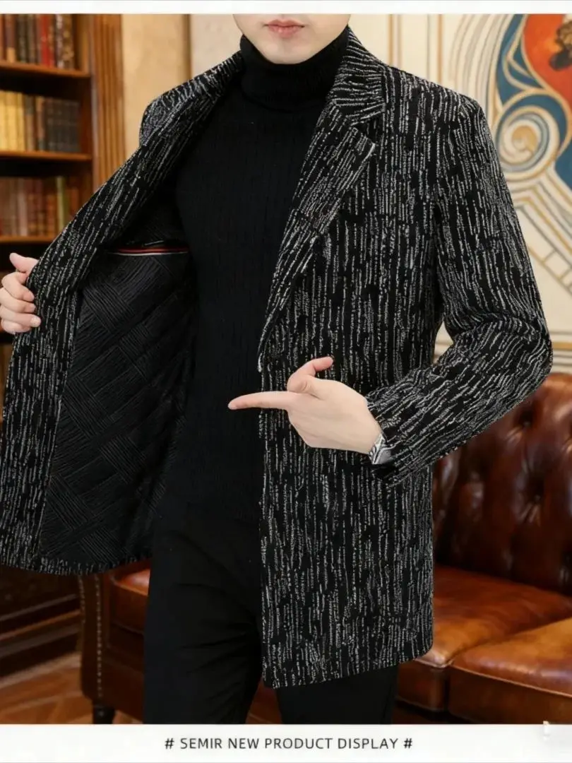 Мужское шерстяное пальто средней - Фотография_5