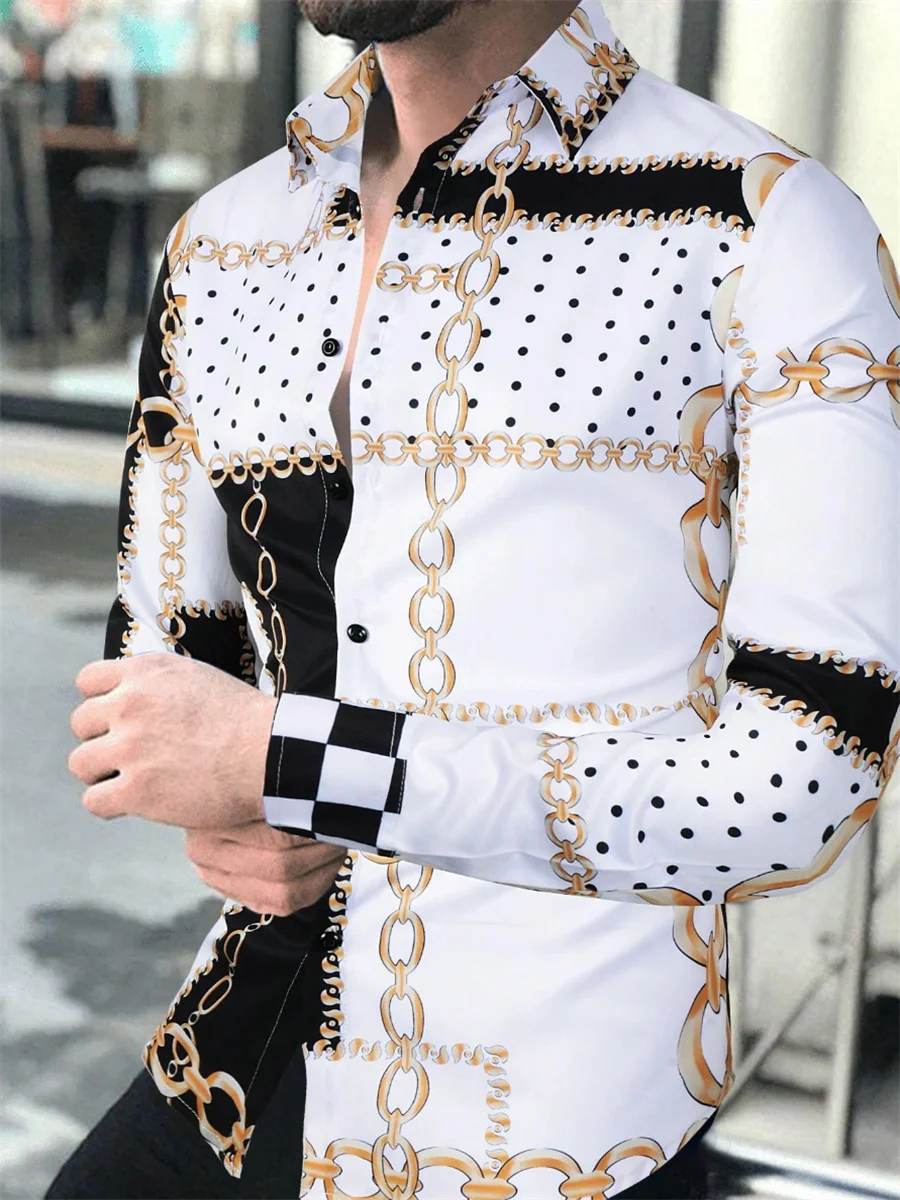 Новая мужская классическая повседневная рубашка с длинными рукавами - Фотография_2