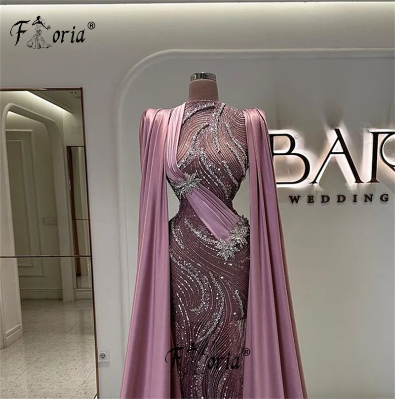 Modest pink evening wedding dresses - Фотография_3