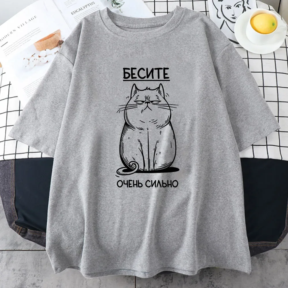 Футболка с забавным рисунком бесите cat - Фотография_4