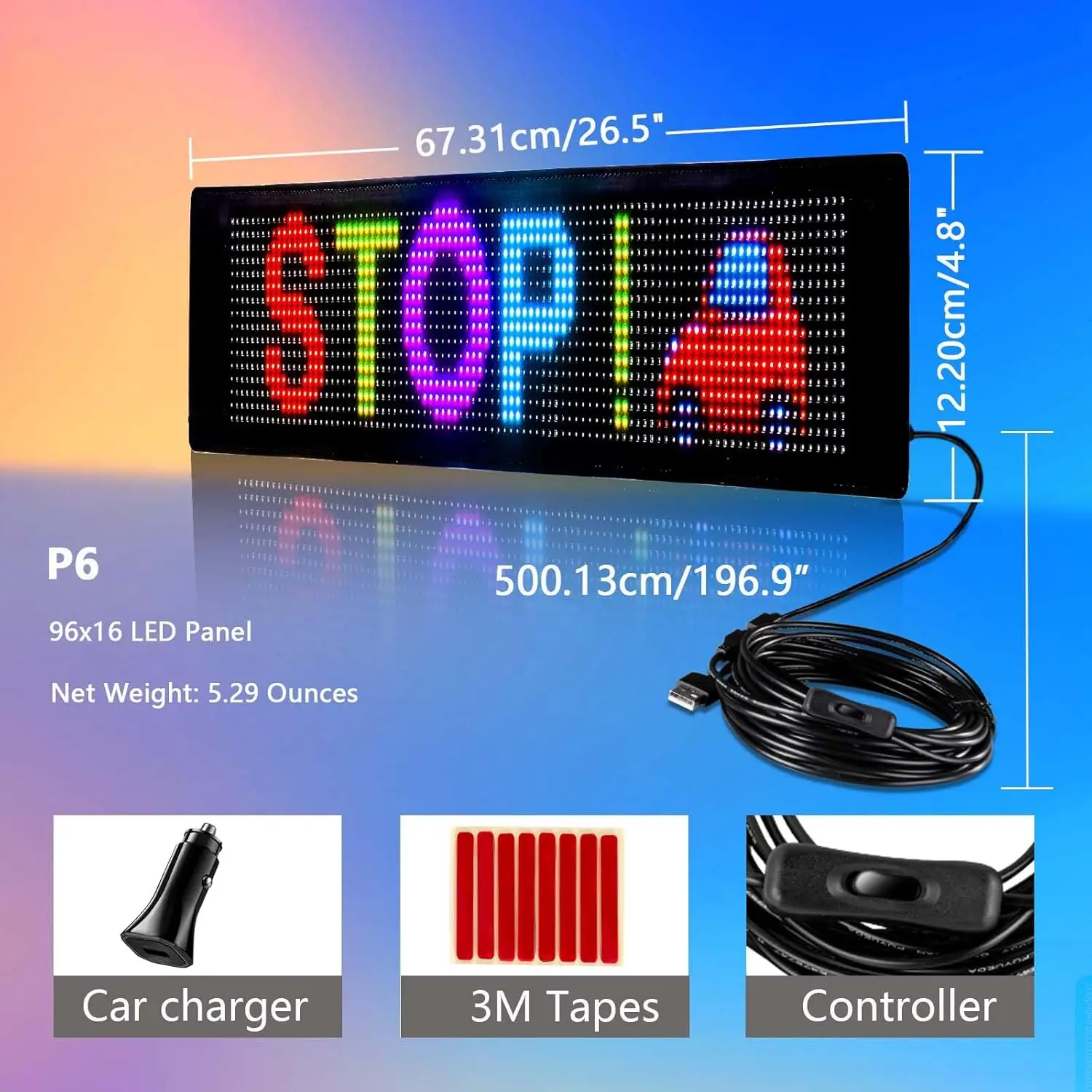 Гибкая светодиодная вывеска usb длиной 27 x 5 дюймов - Фотография_3