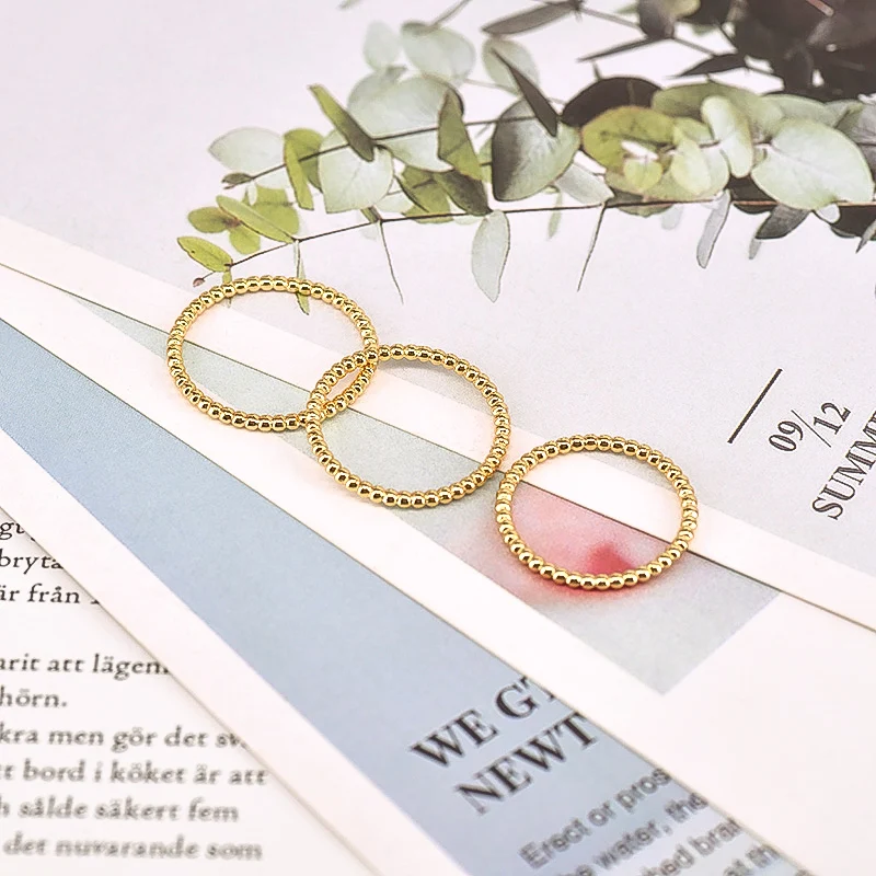 Простые металлические кольца с бусинами для женщин - Фотография_3