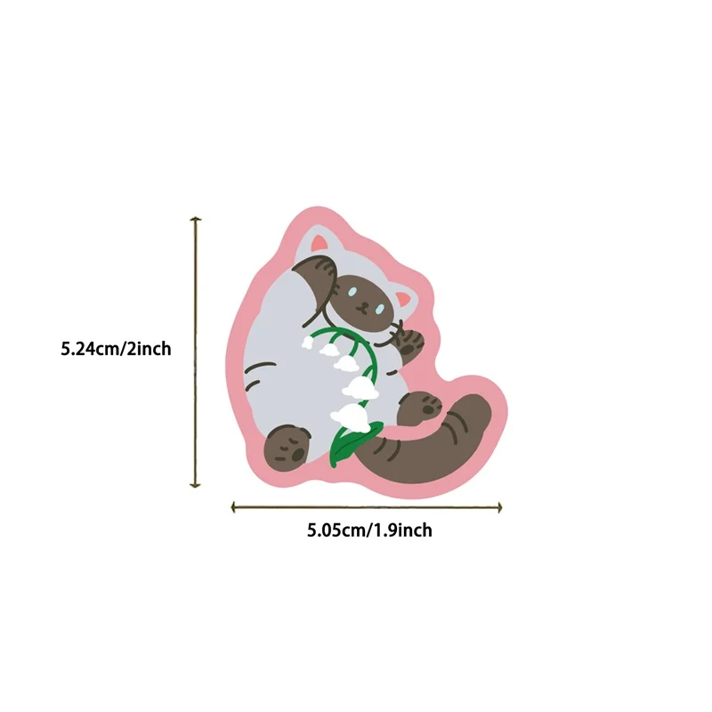 Милый цветок кошка пвх липкая наклейка - Фотография_3