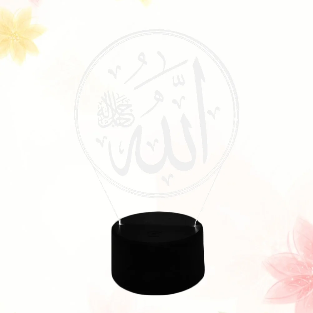Акриловый прозрачный 3d светодиодный сенсорный ночник с узором аллаха - Фотография_5