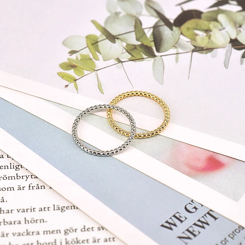 Простые металлические кольца с бусинами для женщин - Фотография_4