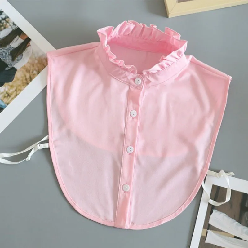 Винтажная белая женская рубашка с искусственным воротником - Фотография_4