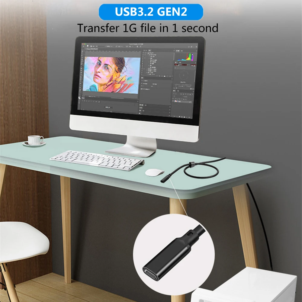 Удлинительный кабель usb c между мужчинами и женщинами типа c usb3 - Фотография_5