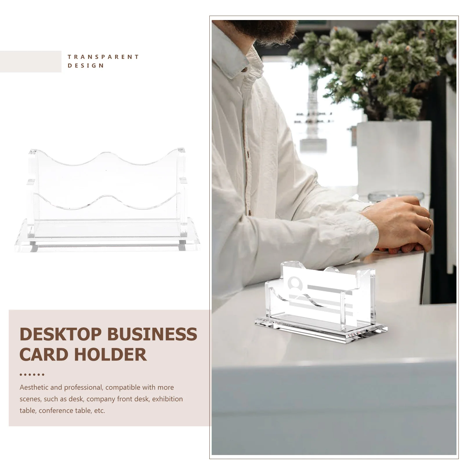 Прозрачная акриловая подставка для визитных карточек - Фотография_2
