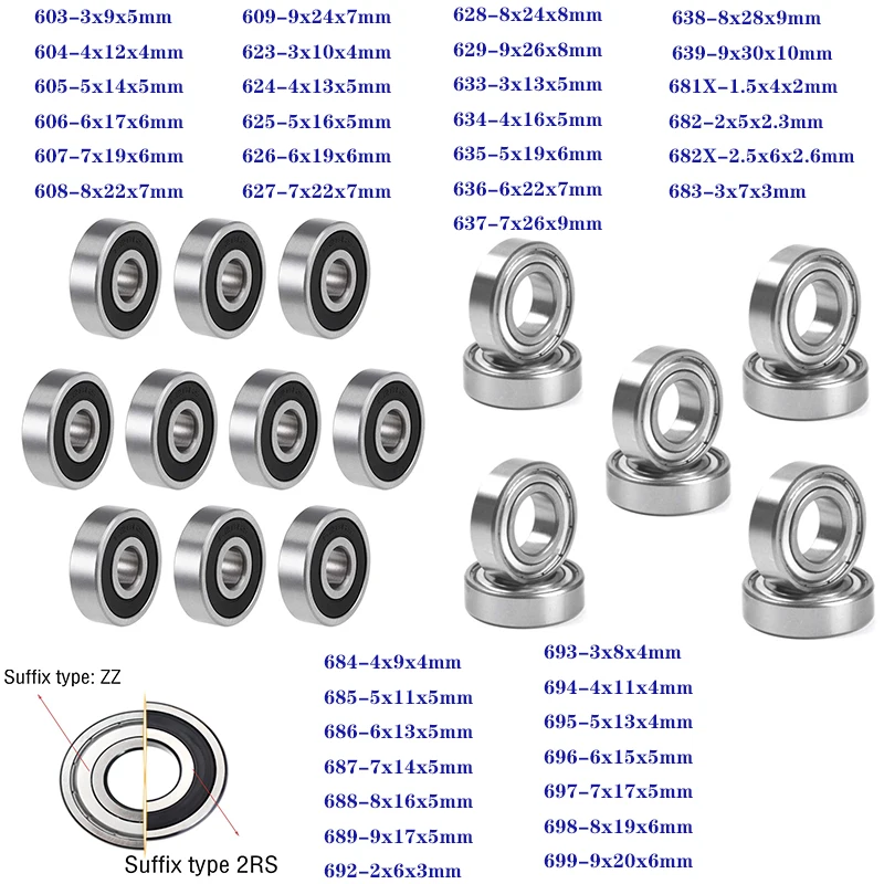 628zz 628 628 2rs 8x24x8 мм миниатюрный