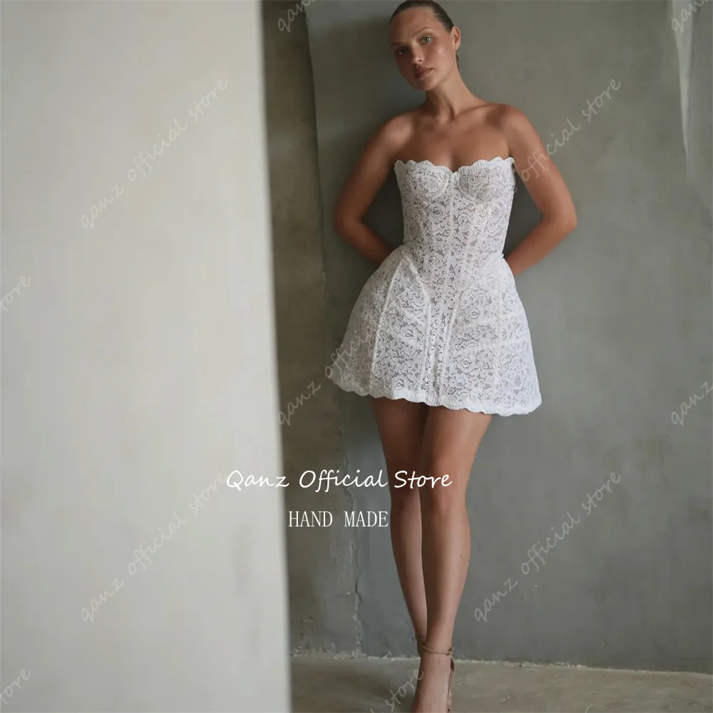 Qanz пляжные мини-свадебные платья - Фотография_3