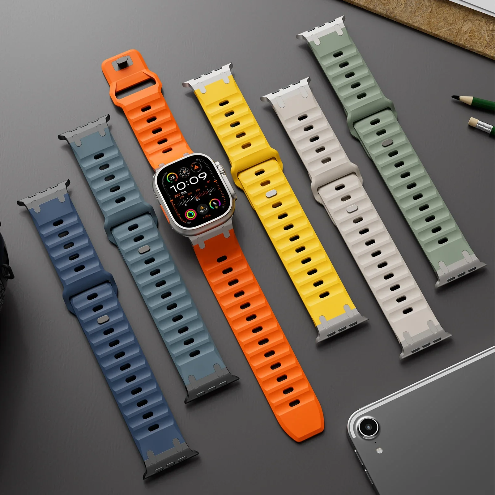 Спортивный силиконовый ремешок для apple watch ultra 2 - Фотография_4