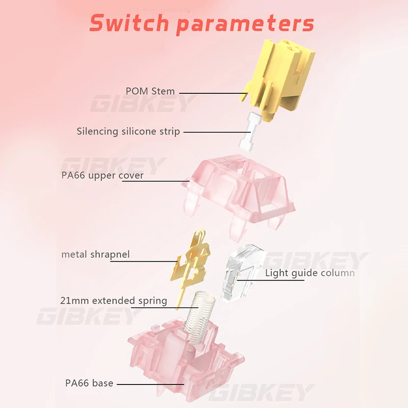 Переключатель outemu silent peach v3 lubed mute lemon v3 - Фотография_5