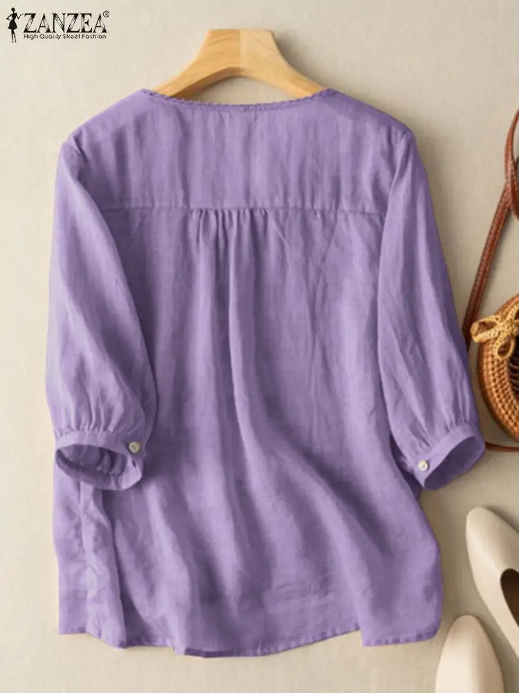 Блузка zanzea женская кружевная с круглым вырезом - Фотография_3