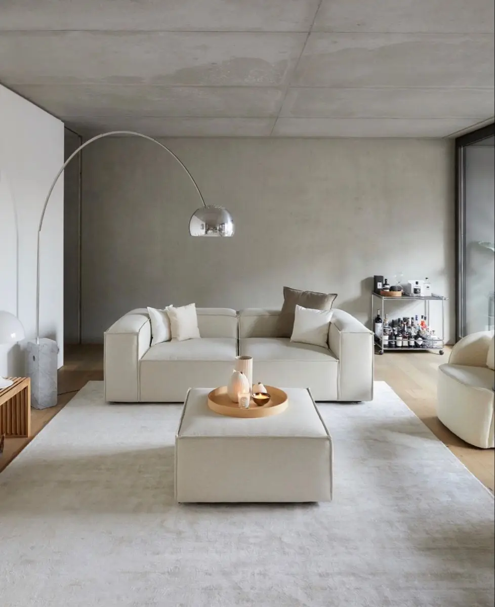 Современный серый итальянский скандинавский бархатный дизайн - Фотография_5