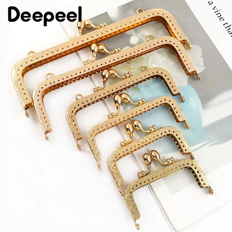 8,5-20 см металлическая золотая тисненая сумка с ручкой