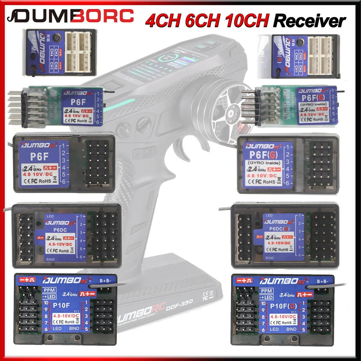 Dumborc p6fg x10fg p6dc x4fmg mini 4ch 6ch 10ch приемник 4