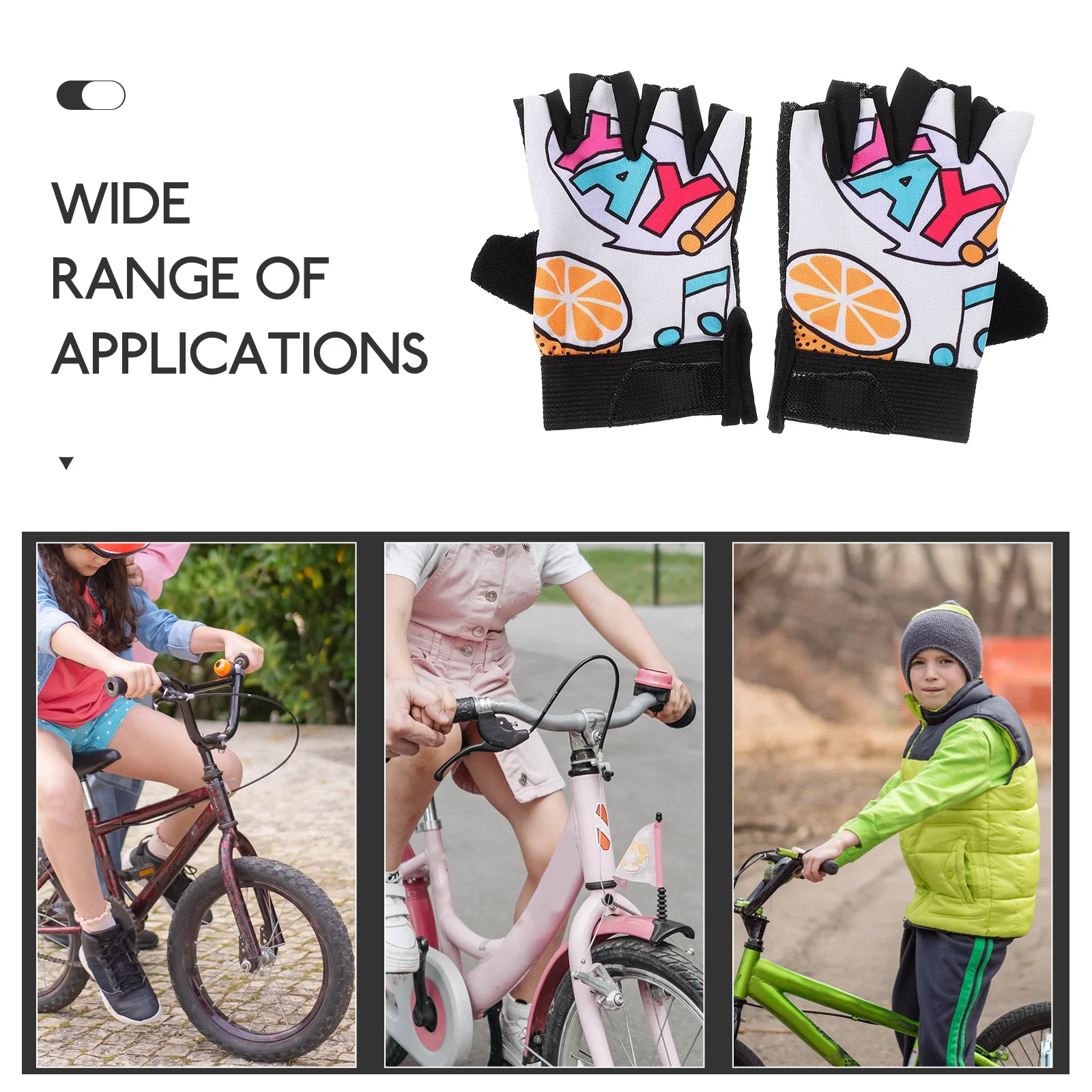 1 пара детских велосипедных перчаток с половиной пальца - Фотография_2
