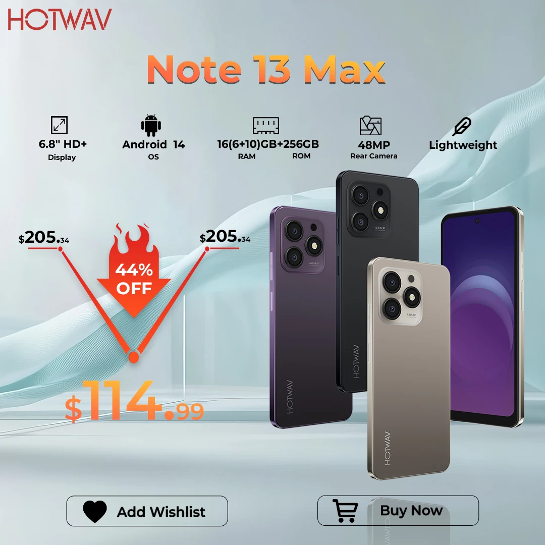 Hotwav note 13 max мобильный телефон android 14 6