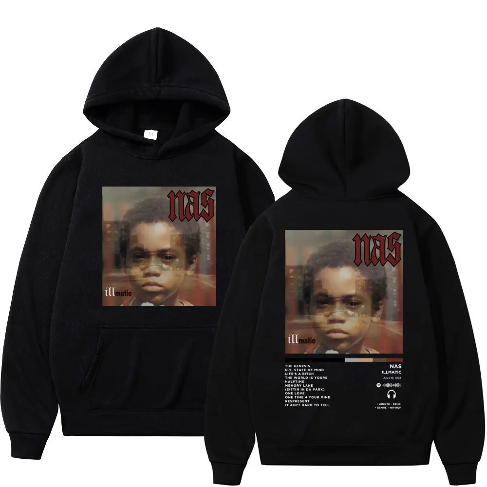Худи с принтом альбома rapper nas illmatic для мужчин и женщин