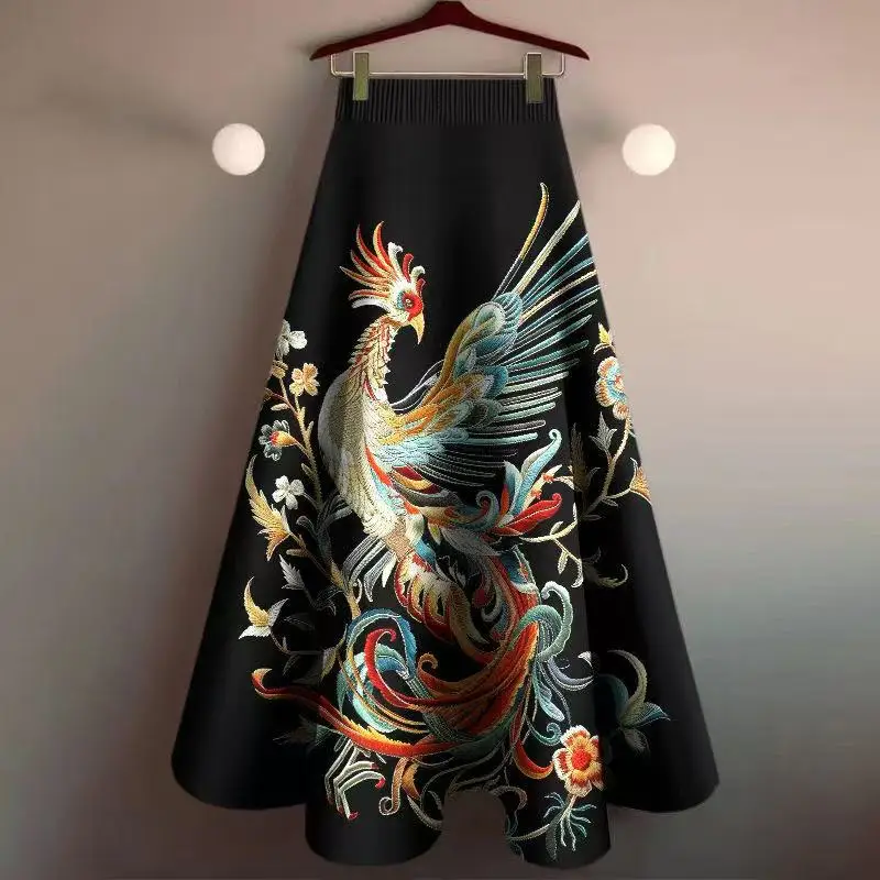 Женская юбка с принтом феникса