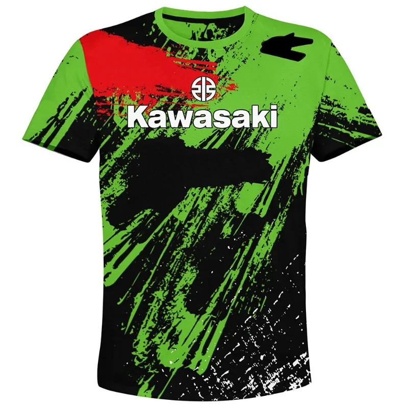 Мужская летняя спортивная футболка kawasaki racing team - Фотография_3