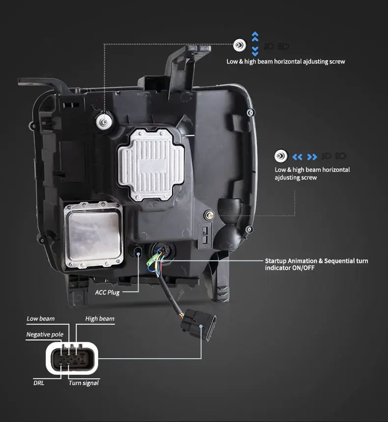 Передние фары для gmc sierra 2500hd 3500hd 2015-2019 vland - Фотография_6